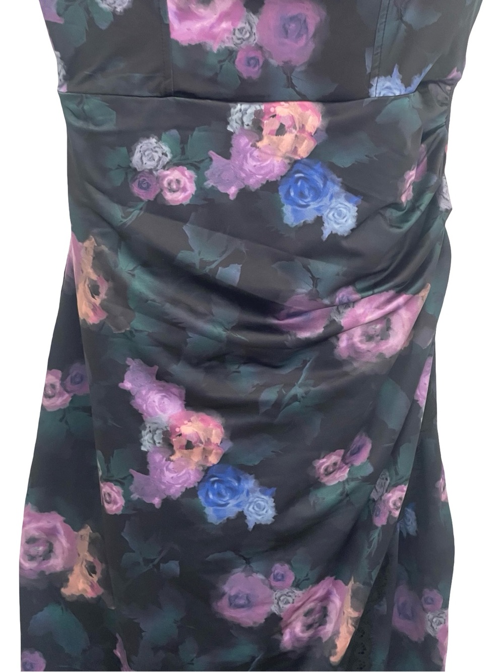 Shapewear Lace Trim Sculpting Floral Midi Dress with Built-In Shapewear size S - Picture 6 of 7
